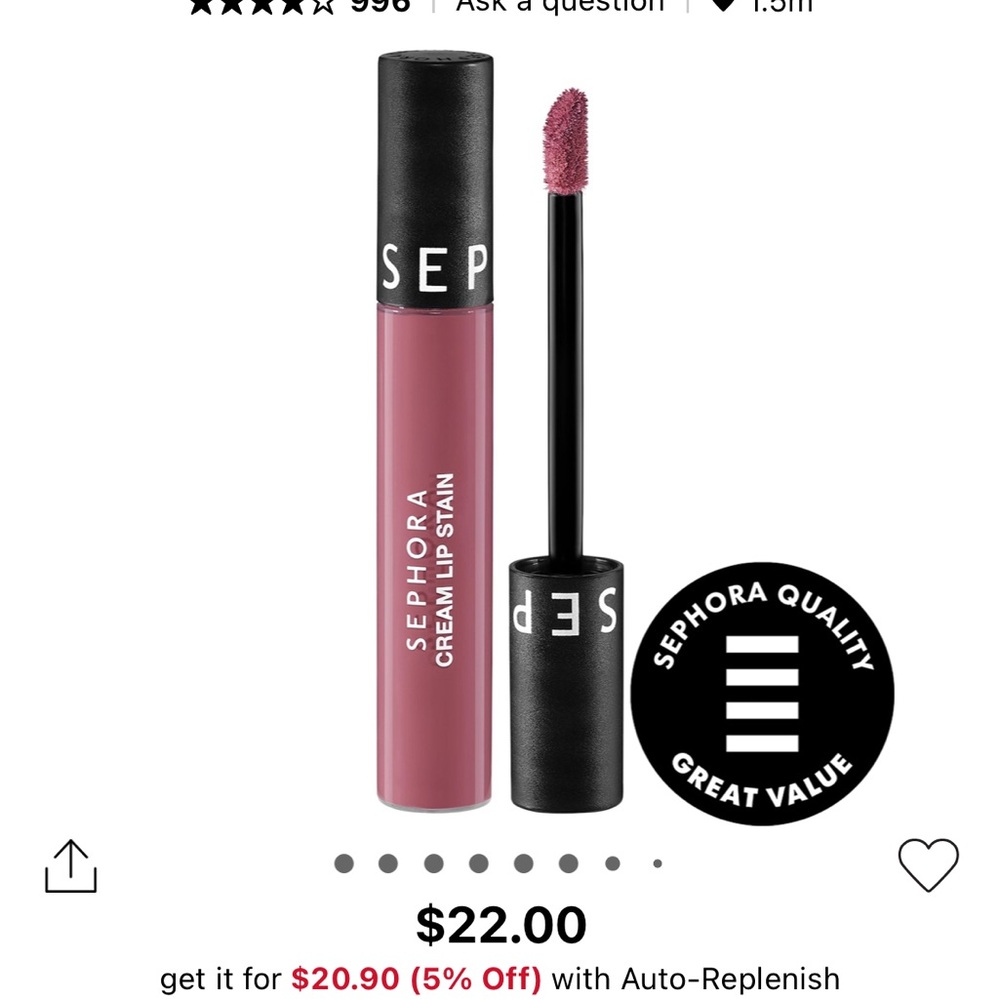 Sephora Cream Lip Stain - Mauve Pink